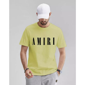Men's Cotton Amiri T-Shirt MC Stan Best Rapper T-Shirt - Yellow