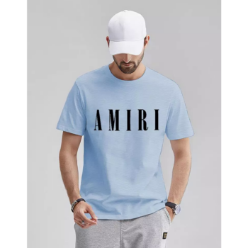 Men's Cotton Amiri T-Shirt MC Stan Best Rapper T-Shirt - Sky Blue