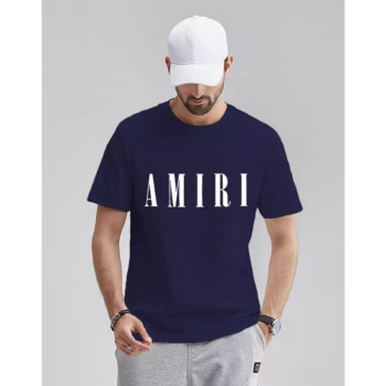 Men's Cotton Amiri T-Shirt MC Stan Best Rapper T-Shirt - Navy Blue
