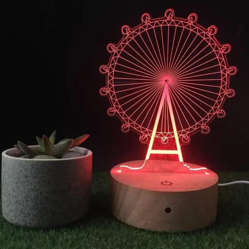 3D Illusion Ferris Wheel LED Lamp 3