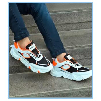 AM PM Light Weight Fashionable Sports Shoes For Men Orange 4