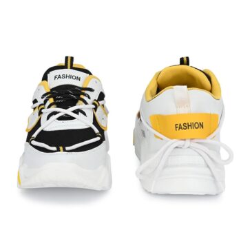 AM PM Light Weight Fashionable Sports Shoes For Men Yellow 5