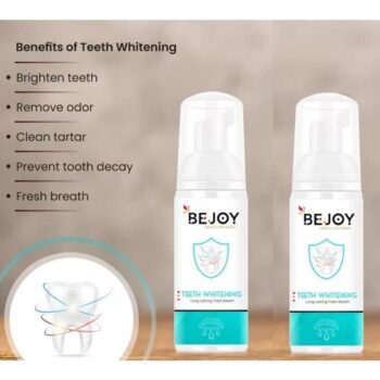 Bejoy Teeth Whitening Foam Cleaning Gums Freshen Breath 60mL - Mint (50 ml) (Pack of 2) 1