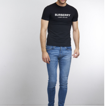 Cotton Burberry London England T-Shirt for Men - Black