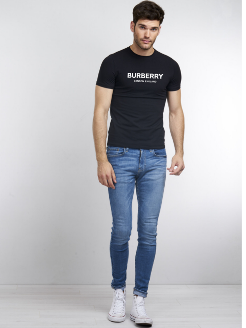 Cotton Burberry London England T-Shirt for Men - Black