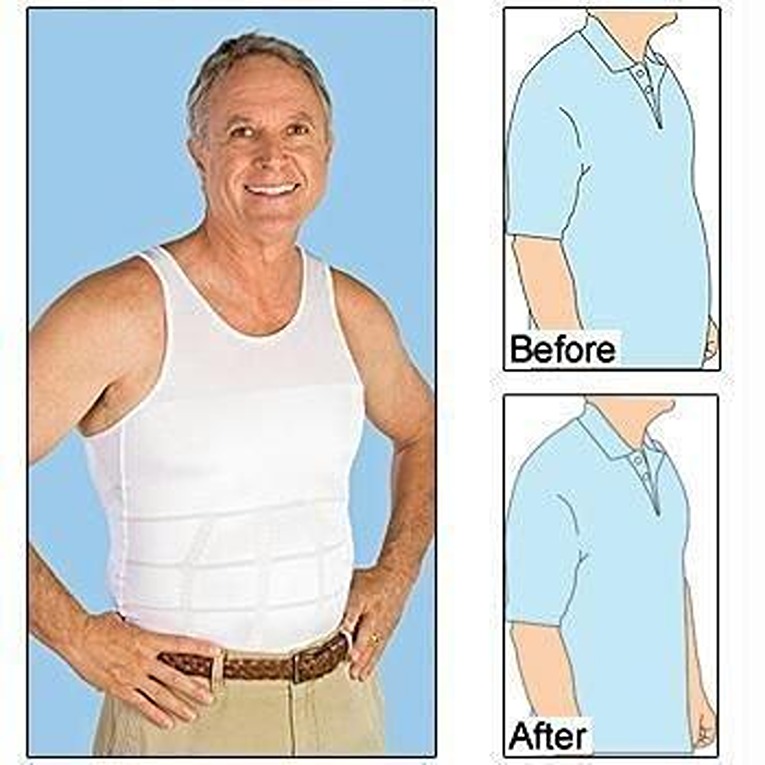 Slim N Lift Slimming Tummy Tucker Body Shaper Vest for Men (white)