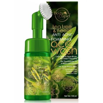 Body Cupid Tea Tree and Neem Anti Acne Foaming Face Wash - with built in Brush - 100 ml