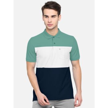 Bullmer T-Shirt Cotton Blend Color Block Half Sleeve - White