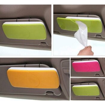 Car Tissue Holder Shading Board Car Tissue Box Hanging Pumping Paper Napkin Holder with Clip 5