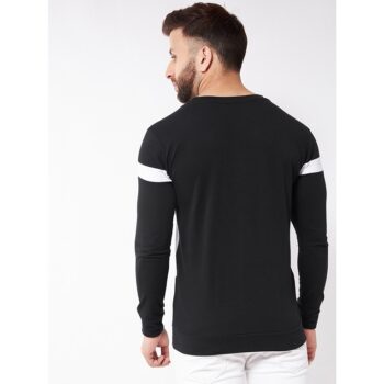 Cotton Blend Color Block Regular Fit Full Sleeve T shirt Grey 3 1