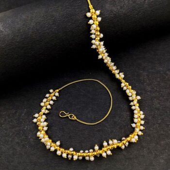 Elegant Gold Plated Beaded Pendant With Chain 3