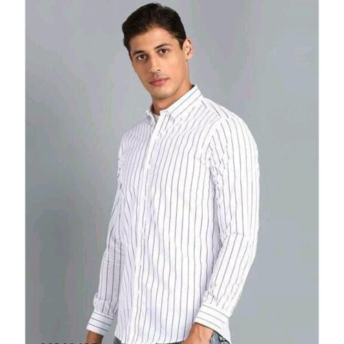 Freankmen Cotton Stripes Full Sleeve Casual Shirt for Men