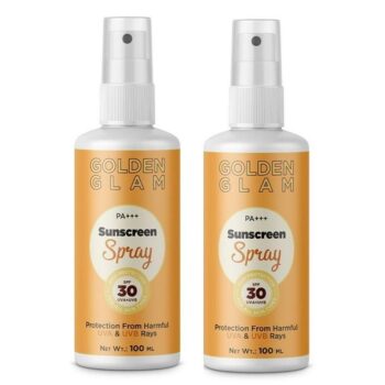 Golden Glam Sunscreen Spray Matte Finish - SPF 30 Pa+++ Spray (100 ml Each) (Pack of 2)