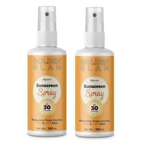Golden Glam Sunscreen Spray Matte Finish - SPF 30 Pa+++ Spray (100 ml Each) (Pack of 2)