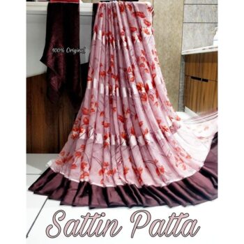 Latest Printed Georgette Saree With Satin Patta