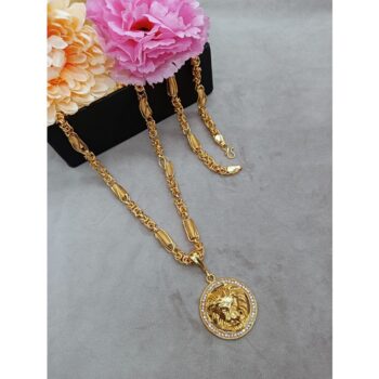 Luxurious Men's Gold Plated Pendant With Chain