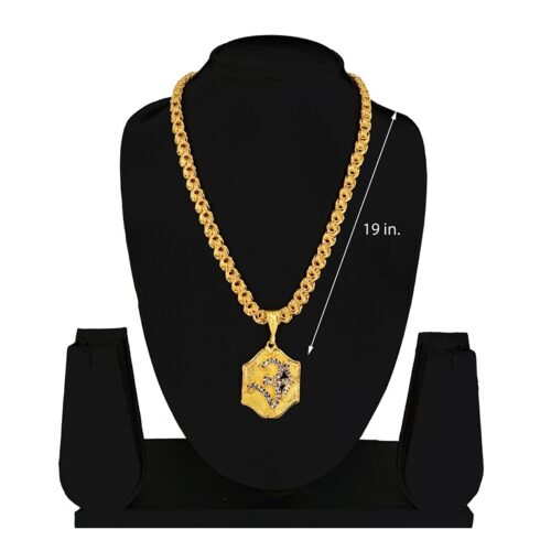 Luxurious Mens Gold Plated Pendant With Chain 3 19