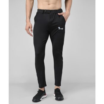 Lycra Solid Slim Fit Men's Track Pant - Black
