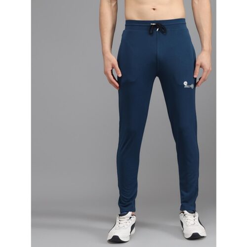 Lycra Solid Slim Fit Mens Track Pant Blue 1 2