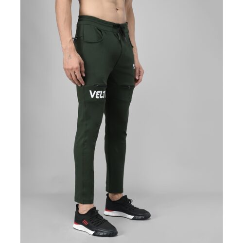 Lycra Solid Slim Fit Mens Track Pant Green 2