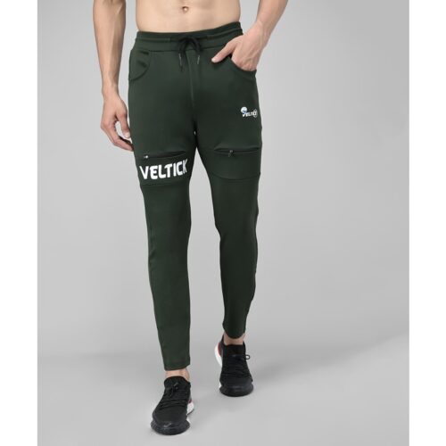 Lycra Solid Slim Fit Men's Track Pant - Green