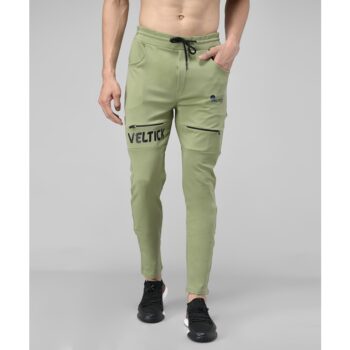 Lycra Solid Slim Fit Men's Track Pant - Light Green