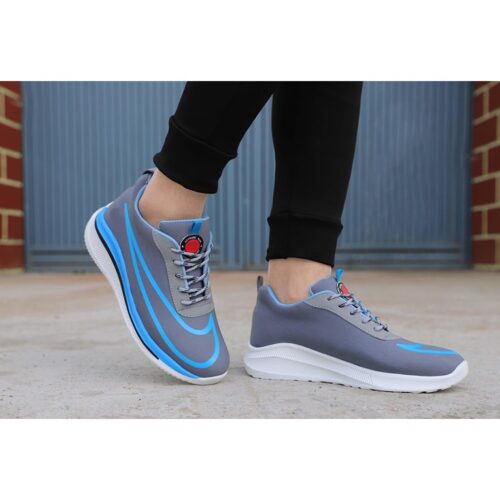 Men White Casual Laceup Comfortable Sports Shoes Grey 3