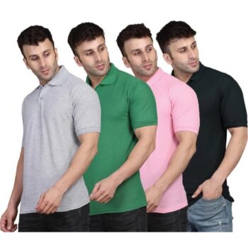 Men's Half Sleeves Polo Neck T-shirt Pack of -4 1