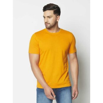 Men's Solid Half Sleeve T-Shirt- Mustard 1