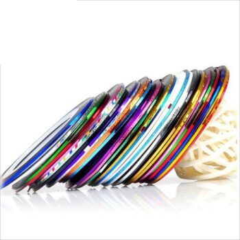 New Fantastic 24 Pcs Roll Mix Color Metallic Nails Art Tape Lace Line Strips Decoration Stickers UV Gel Polish