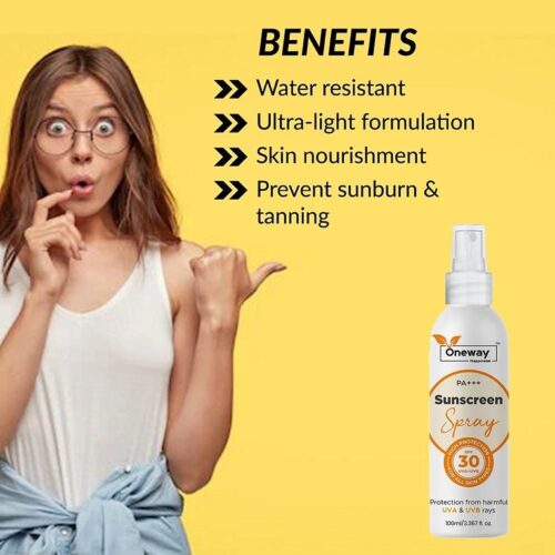 Oneway Happiness Sunscreen Spray 100 ml with Lotion 100ml Combo pack 3