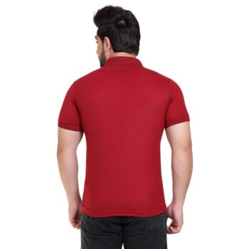Outdoor Cotton Blend POLO T shirt for Men Red 3