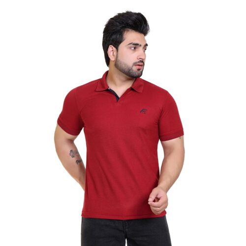 Outdoor Cotton Blend POLO T-shirt for Men - Red