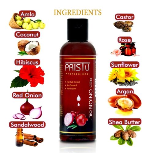 Pristu Professional Red Onion Oil And Shampoo Combo Pack 3