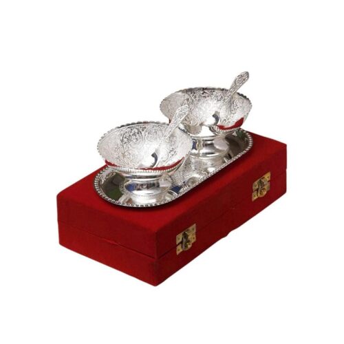 Silver and Golden plated bowls set 3