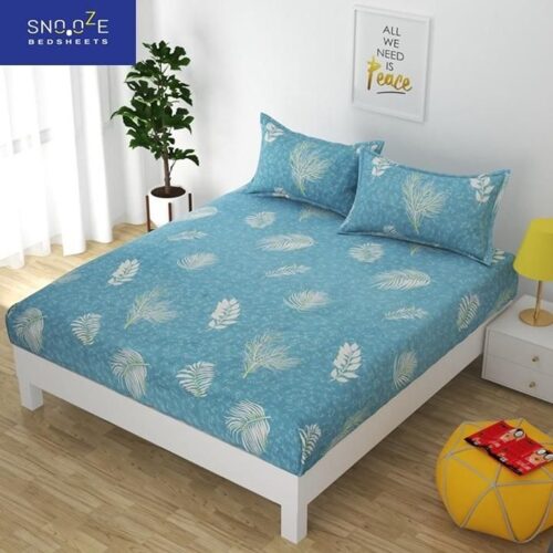 Snooze Elastic Fitted Printed Queen Size Bedsheets