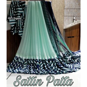 Trendy Printed Georgette Saree With Satin Patta