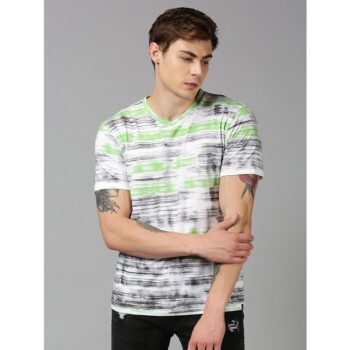UrGear Cotton Printed Half Sleeve Men's Round Neck T-Shirt-White 1
