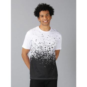 UrGear Cotton Printed Round Neck T-Shirt For Men - White 1