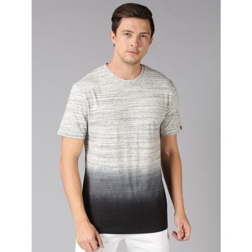 UrGear Cotton Tie & Dye Half Sleeves Men's Round Neck T-Shirt-Grey 1