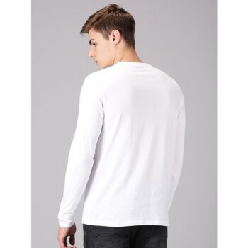 Urgear Cotton Printed Full Sleeve Mens Round Neck T Shirt White 3