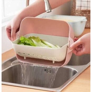 Vegetable Washing Basket- Double Layer Rotating Rice Washer Vegetable Wash Strainer Colander