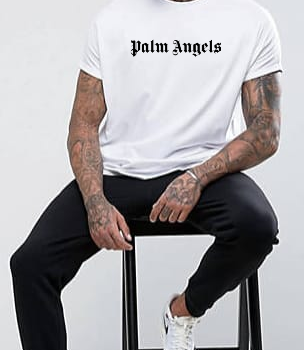 Gym Wear Lycra Palm Angels T-Shirt for Men - White