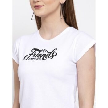 Women's Cotton Printed T-Shirt - White 1