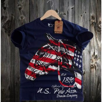 Men Cotton US Polo Assn T-Shirt - Navy Blue