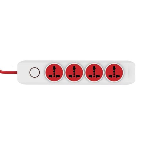4X1 Power Strip With 4 Outlet International Sockets Master Switch Indicator And 2M Power Cord 1