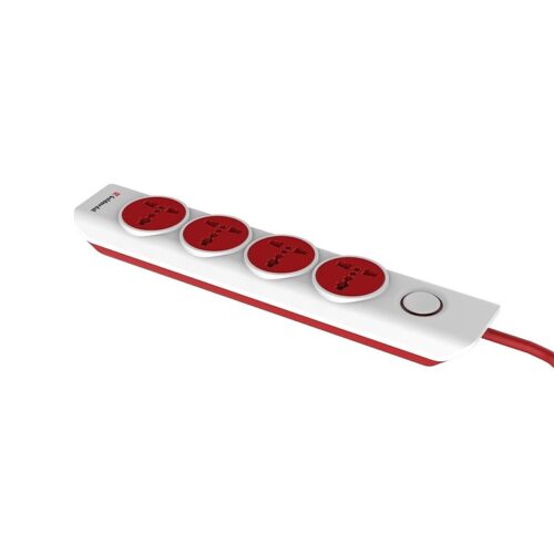 4X1 Power Strip With 4 Outlet International Sockets Master Switch Indicator And 2M Power Cord 4