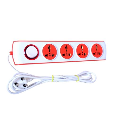 4X1 Power Strip (With 4-Outlet International Sockets, Master Switch, Indicator And 2M Power Cord