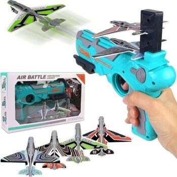 Airplane Launcher Toy Catapult aircrafts Gun with 4 Foam aircrafts, Shooting Games