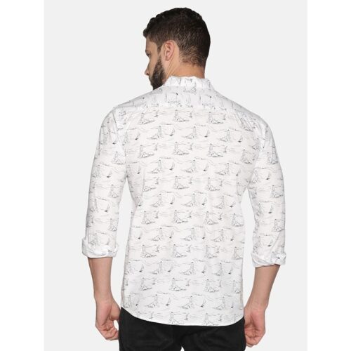 Cotton Printed Casual Shirt For Men White 1